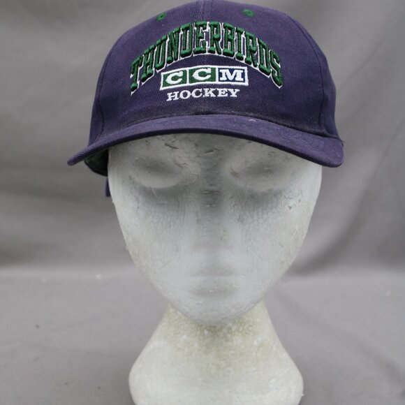Seattle Thunderbirds Hat (VTG) - CCM Hockey Arch Script - Adult Strapback - Picture 3 of 9